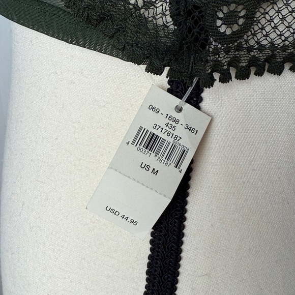 NWT aerie bohemian longline lace corset padded bralette medium olive green - Picture 3 of 9